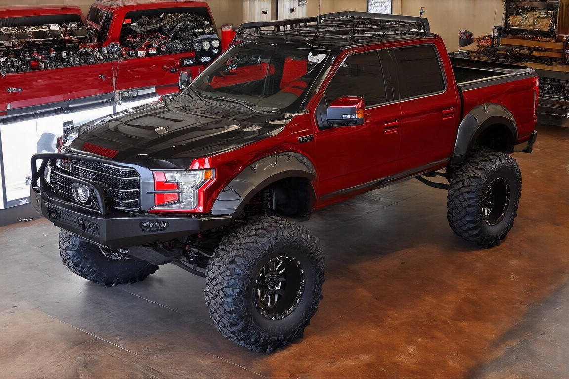 4x4 truck outfitting at a Texas Tops shop in the Rio Grande Valley